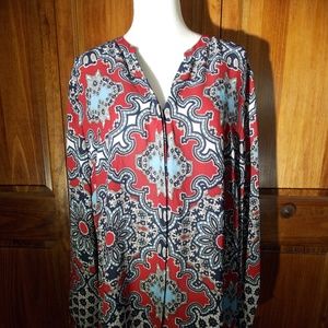Charter Club Sz XXL Bold Paisley Print Blouse